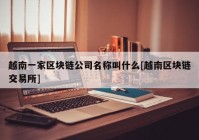 越南一家区块链公司名称叫什么[越南区块链交易所]