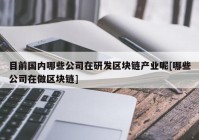 目前国内哪些公司在研发区块链产业呢[哪些公司在做区块链]